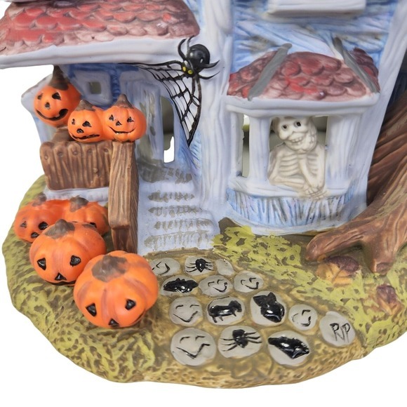 Halloween‎ Haunted House Ghosts Tealight Spooky Ceramic Decor PartyLite READ - Picture 5 of 7